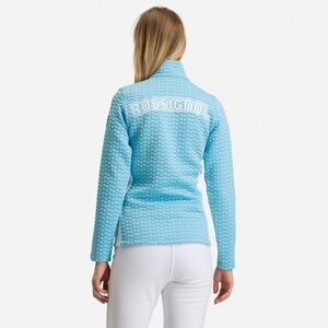 Rossignol Print Hiver Full Zip Layer Logo Quilted Baby Blue Jacket Size 2XL EUC